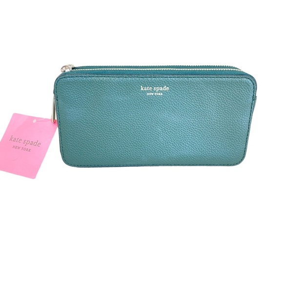 kate spade Handbags - Kate Spade New York Olive Green Leather Double Zipper Wallet NWT